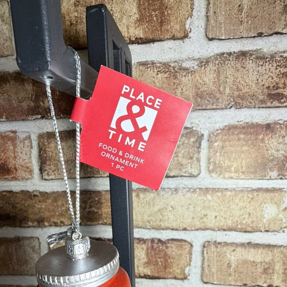 New Place & Time Red Hot Honey Jar Ornament Hanging Christmas Food & Drink